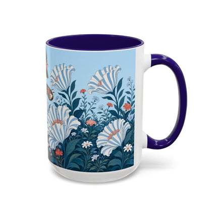 🎨💙 The Enchanted Garden Artist Colorful Mug – Art Deco Floral Whimsy