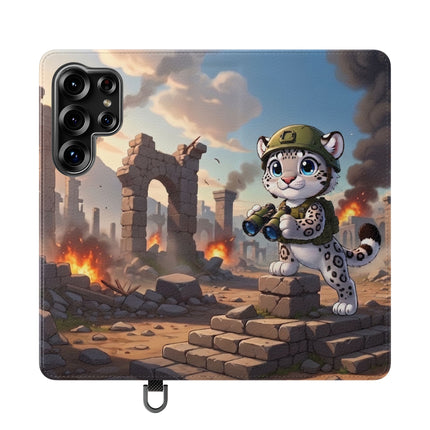 🐆🔭 The Snow Leopard Lookout Flip Case – Adventure, Curiosity & Fearless Style