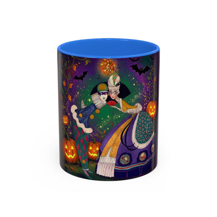 🎭🎃 The Masquerade Beneath The Pumpkin Lantern Colorful Mug – Theatrical Halloween Charm