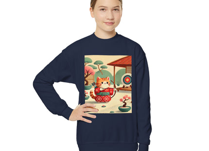 Archer Kitten in the Zen Garden Youth Crewneck Sweatshirt