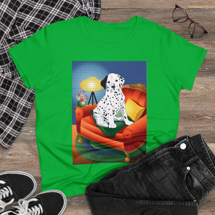 A Dalmatian's Cozy Corner Women's Midweight Cotton Tee
