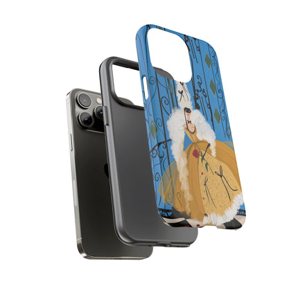 🎭🌹 The Lady At The Masquerade Gates Phone Case – Art Deco Fashion Illustration