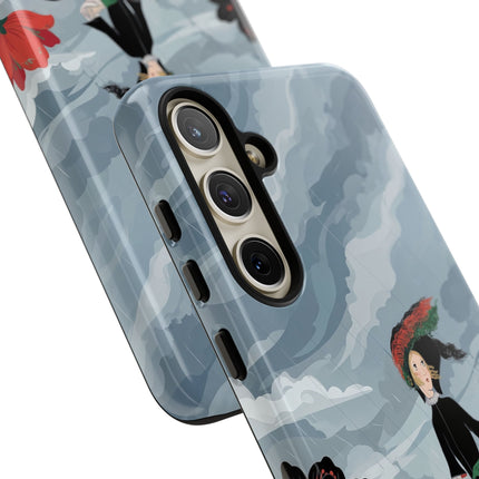 🌧️🌺 The Stormy Flower Walk Phone Case – Art Deco Floral Fashion