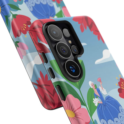 🌺🪭 The Lady Of The Grand Flower Terrace Phone Case – Art Deco Garden Elegance