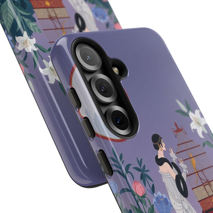 🌸🐦 The Lady Of The Garden Birdcage Phone Case – Art Deco Floral Elegance