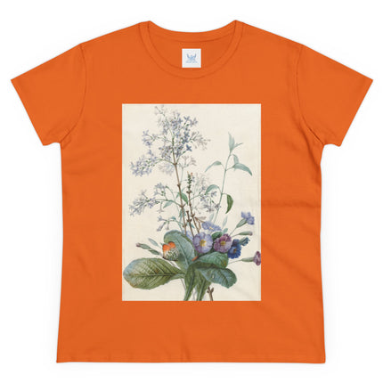 A Bouquet of Flowers with Insects by Pierre Joseph Redouté Women's Midweight Cotton Tee