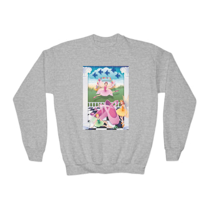 Graceful Enchantment Youth Crewneck Sweatshirt – Ballet Beauty & Artistic Expression