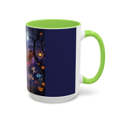 🌙🎃 Moonlit Mischief In The Pumpkin Grove Colorful Mug – Whimsical Halloween Fantasy