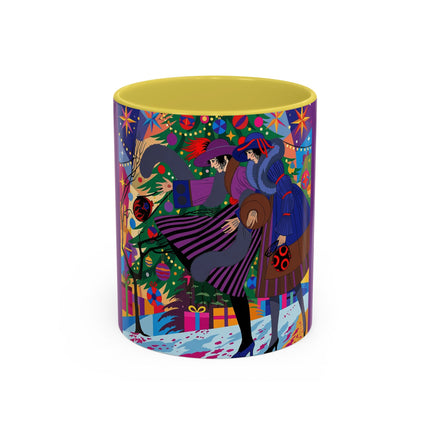 🎄✨ Christmas Among The Twinkling Trees Colorful Mug – Art Deco Holiday Fantasy