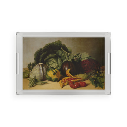 Still Life, Balsam Apple, and Vegetables by James Peale Acrylic Serving Tray