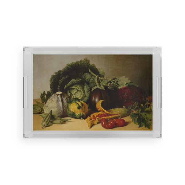 Still Life, Balsam Apple, and Vegetables by James Peale Acrylic Serving Tray