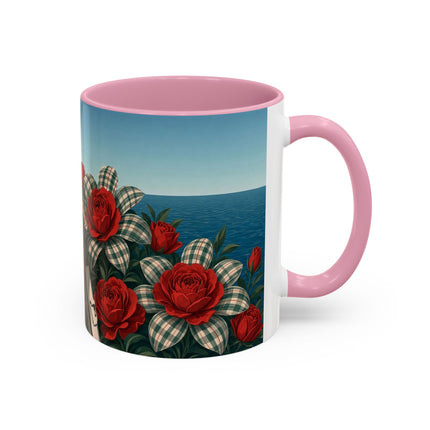 ⛵🌹 The Seaside Rose Traveler Colorful Mug – Art Deco Floral Elegance