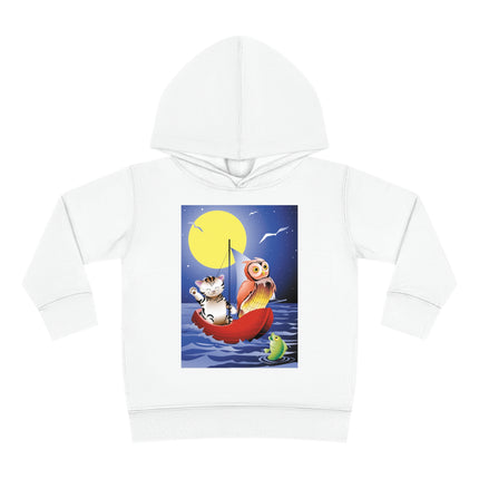 Embarking on a Moonlit Journey Toddler Pullover Fleece Hoodie