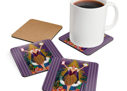Countdown to Christmas Elegance Corkwood Coaster Set