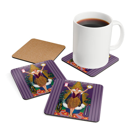 Countdown to Christmas Elegance Corkwood Coaster Set