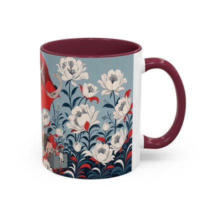 ❤️🌺 The Scarlet Parasol Spectacle Colorful Mug – Art Deco Fashion Elegance
