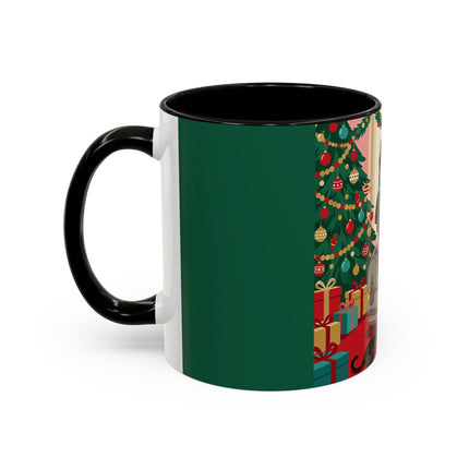🖤🔥 The Lady Of The Christmas Hearth Colorful Mug – Art Deco Holiday Elegance