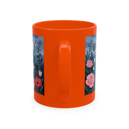 🌹🖤 The Lady Of The Midnight Rose Garden Ceramic Mug – Art Deco Floral Elegance
