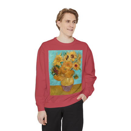 Vase with Twelve Sunflowers by Vincent Van Gogh Unisex Garment-Dyed Sweatshirt