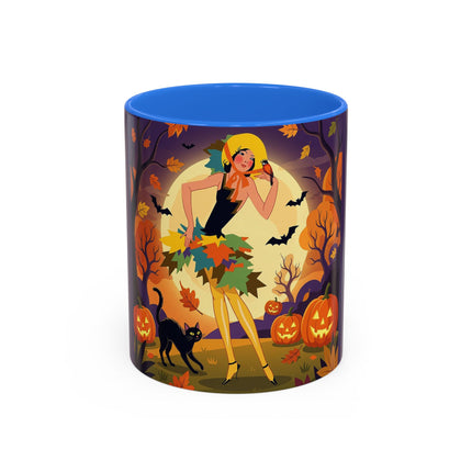 🌕🍂 Autumn Song Beneath The Harvest Moon Colorful Mug – Whimsical Halloween Charm
