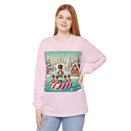 Nutcracker Candy-Striped Adventure Unisex Garment-dyed Long Sleeve T-Shirt