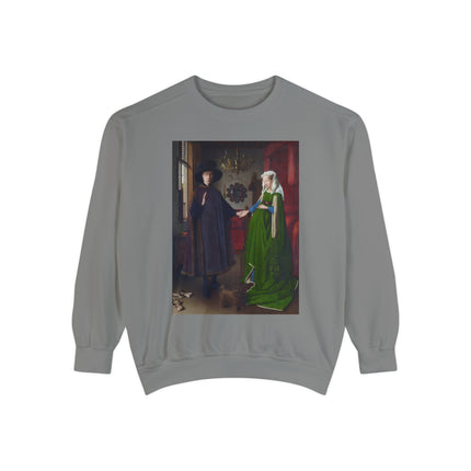 Arnolfini Portrait by Jan Van Eyck Unisex Garment-Dyed Sweatshirt
