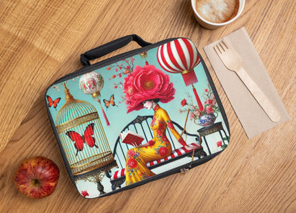 Reading In A Painted Garden Lunch Bag