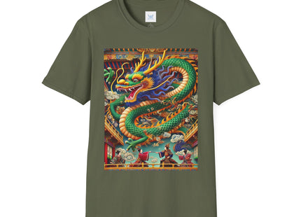 Tibetan Dragon Over Kabuki Duel Unisex Softstyle T-Shirt