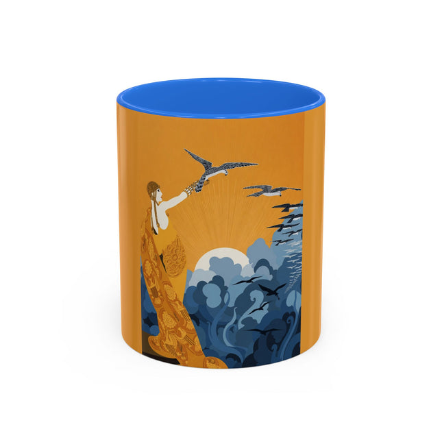 Falcon Mistress Colorful Mugs – Art Deco Majesty & Mythic Freedom