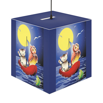Embarking on a Moonlit Journey Light Cube Lamp
