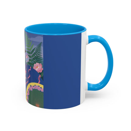 The Lady Of The Garden Stroll Colorful Mugs – Art Deco Botanical Elegance
