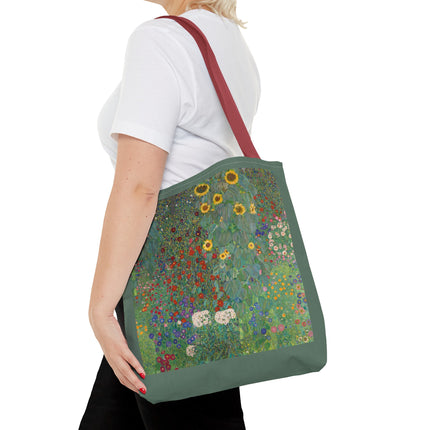 Farm Garden with Sunflowers by Gustav Klimt Tote Bag (AOP)