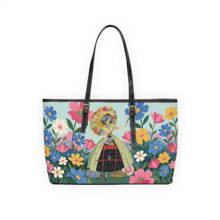 🌸🪞 The Floral Parasol Reflection Shoulder Bag – Art Deco Garden Fantasy