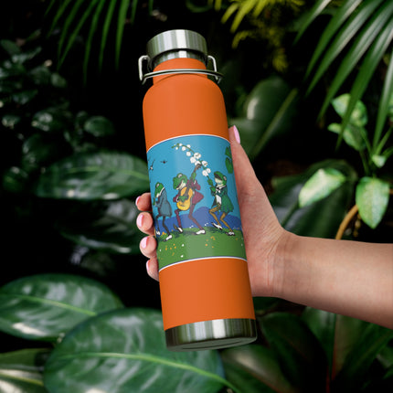 Frog and Beetle Band Copper Vacuum Insulated Bottle, 22 oz
