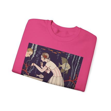 L'Etourdissant Petit Poisson (The Dazzling Little Fish) by George Barbier Heavy Blend™ Crewneck Sweatshirt