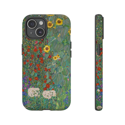 Farm Garden with Sunflowers by Gustav Klimt Phone Cases