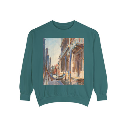 Gondola Moorings on the Grand Canal by John Singer Sargent Unisex Garment-Dyed Sweatshirt