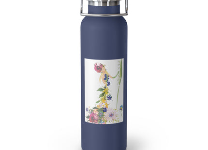 Blooming Splendor: A Floral Transformation Copper Vacuum Insulated Bottle, 22oz