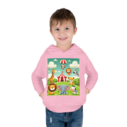 Whimsical Circus Friends Toddler Pullover Fleece Hoodie