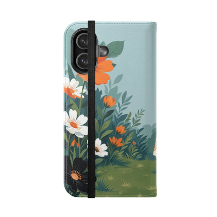 🌼🖤 The Ladies Of The Garden Promenade Flip Case – Art Deco Floral Fashion
