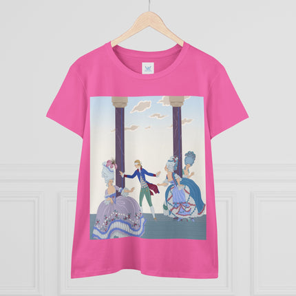 🎭🌸 The Garden Masquerade Cotton Tee – Art Deco Fashion Illustration