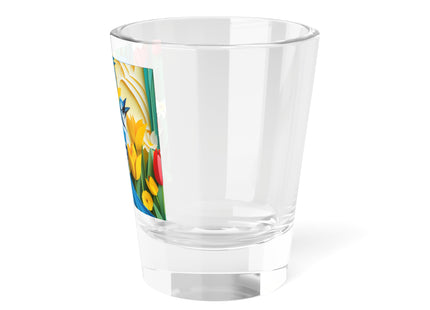Blue Jays in a Spring Garden Shot Glass, 1.5oz