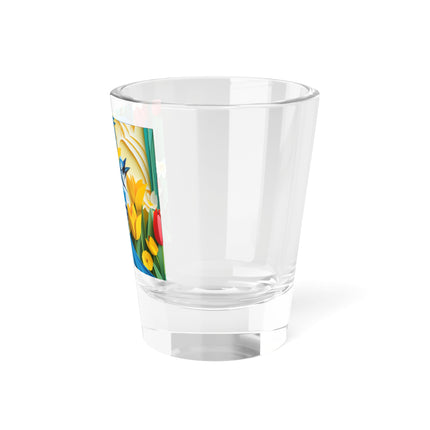 Blue Jays in a Spring Garden Shot Glass, 1.5oz