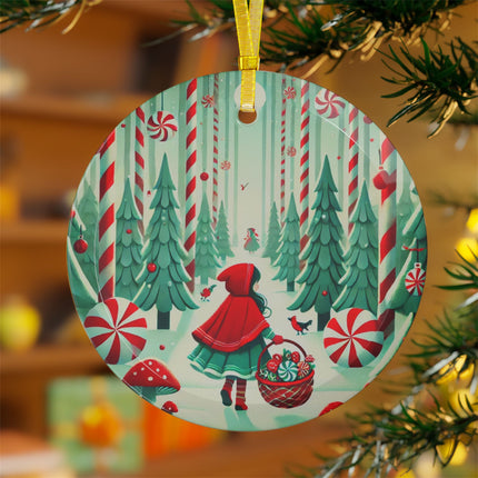 Enchanted Candy Forest Glass Ornament