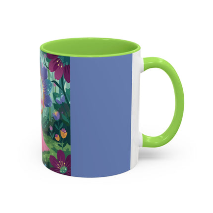 The Lady Of The Enchanted Mirror Colorful Mugs – Art Deco Botanical Elegance