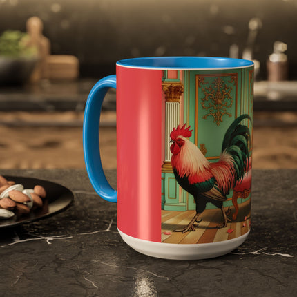 The Salon Rooster Colorful Mugs (11oz, 15oz)
