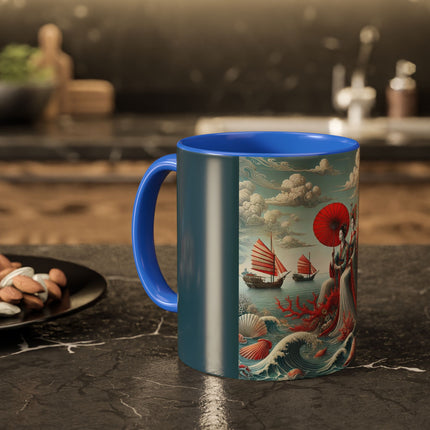 Ladies by the Quiet Sea Colorful Mugs (11oz, 15oz)