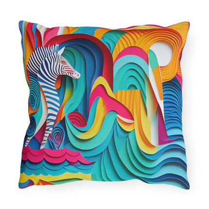 Surfing Zebra Outdoor Pillows