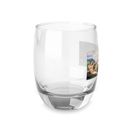 The Creation of Adam by Michelangelo Buonarroti Whiskey Glass