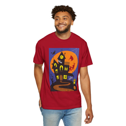 Halloween Night at the Haunted House Unisex Garment-Dyed T-shirt